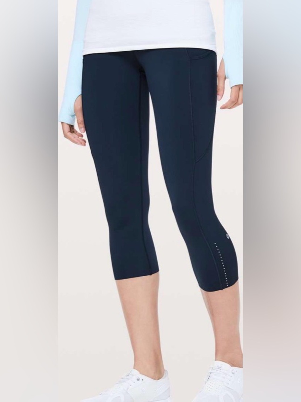 lululemon athletica fast and free crop II 19” navy Pocket Leggings